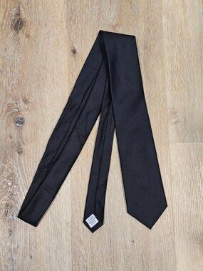 Geoffrey Beene Black Textured Tie Classic Solid Necktie